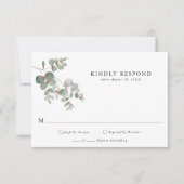 Eenvoudige Eucalyptus RSVP-kaart RSVP Kaartje (Voorkant)