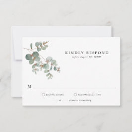 Eenvoudige Eucalyptus RSVP-kaart RSVP Kaartje