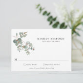 Eenvoudige Eucalyptus RSVP-kaart RSVP Kaartje (Staand voorkant)