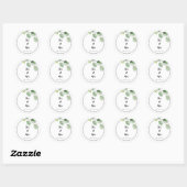 Eenvoudige eucalyptus stam gepersonaliseerde witte ronde sticker (Vel)