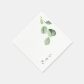 Eenvoudige Eucalyptus Stem Modern Font Names Cockt Servet (Hoek)