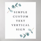 Eenvoudige Eucalyptus Takken Eigen Tekst 20x24 Bor Poster (Voorkant)