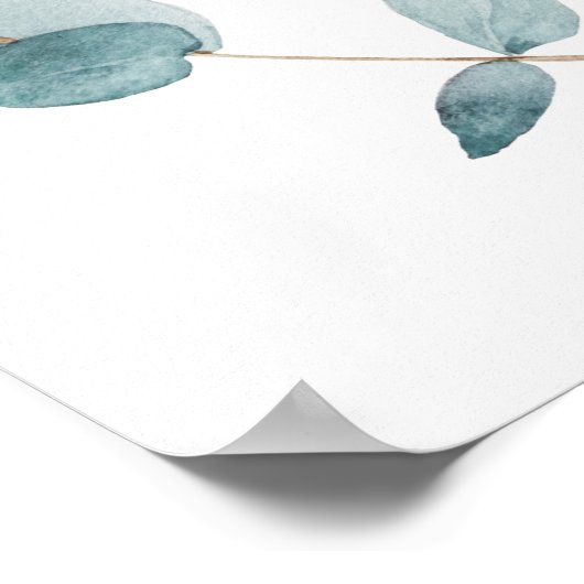 Eenvoudige Eucalyptus Takken Eigen Tekst 20x24 Bor Poster (Hoek)