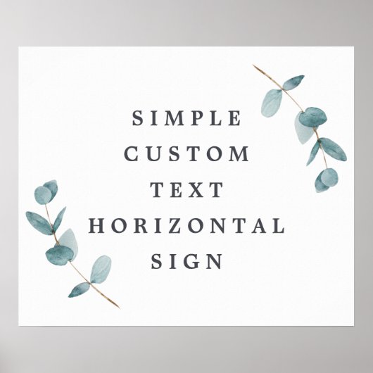 Eenvoudige Eucalyptus Takken Eigen Tekst 20x24 Naa Poster (Voorkant)