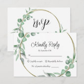 Eenvoudige Eucalyptus verlaat Greenery Wedding RSVP Kaartje (Voorkant / Achterkant)