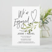 Eenvoudige eucalyptus verlovingsfeest viering kaart (Staand voorkant)