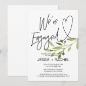 Eenvoudige eucalyptus verlovingsfeest viering kaart (Voorkant / Achterkant)