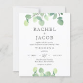 Eenvoudige Eucalyptus Waterverf Greenery Wedding I (Voorkant)