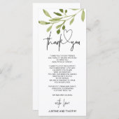 Eenvoudige Eucalyptus Weddenschap Bedankt voor het Menu (Voorkant / Achterkant)