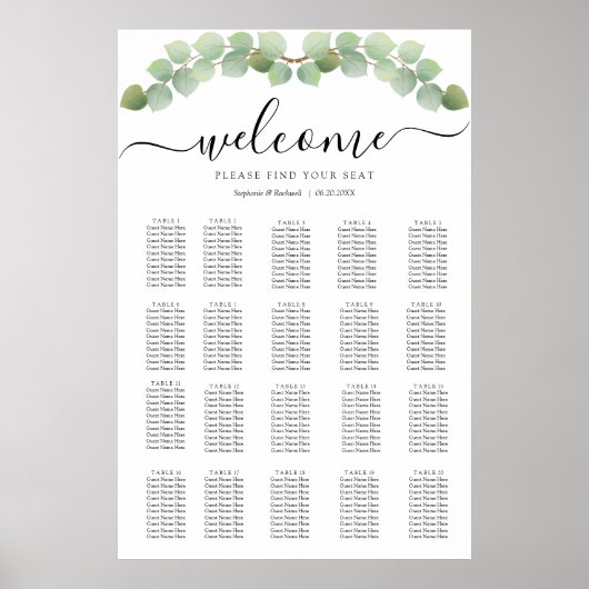 Eenvoudige Eucalyptus Weddenschap Poster (Voorkant)