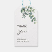 Eenvoudige Eucalyptusblad Bruiloft Cadeaulabel (Achterkant)
