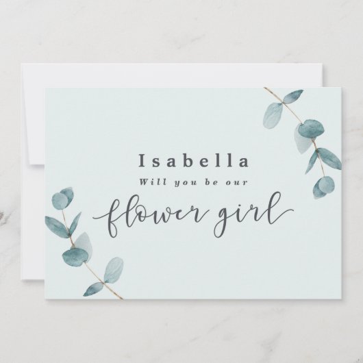 Eenvoudige Eucalyptusbladeren Bloemenmeisje Aanzoe (Voorkant)