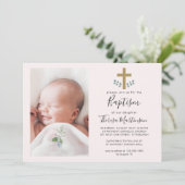 Eenvoudige eucalyptusbladeren met kruisdoop Foto Kaart (Staand voorkant)