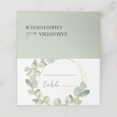 Eenvoudige Eucalyptusbrij en goudweddenschap Plaatskaartje (Buitenkant ongevouwen)