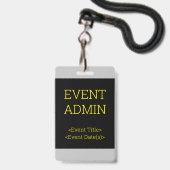 Eenvoudige "EVENT ADMIN" Badge (Achterkant met lanyard)