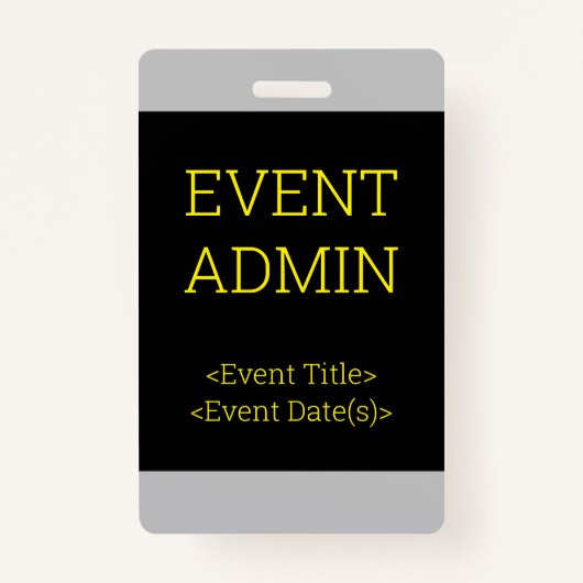 Eenvoudige "EVENT ADMIN"-badge Badge (Voorkant)