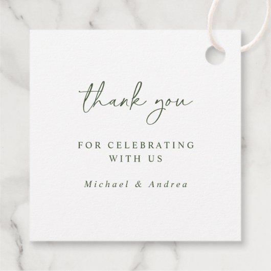 Eenvoudige Evergreen Branch Neutrale Kerstfeest Bedankjes Labels (Achterkant)