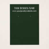 Eenvoudige Evergreen Earring Holder Display Kaarte Visitekaartje (Voorkant)