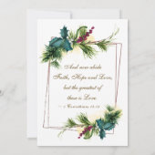 Eenvoudige Evergreen Geometric Lijst Christelijke  Kaart (Achterkant)