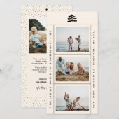 Eenvoudige Evergreen Multi-Photo Holiday Kaart (Voorkant / Achterkant)