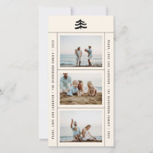Eenvoudige Evergreen Multi-Photo Holiday Kaart