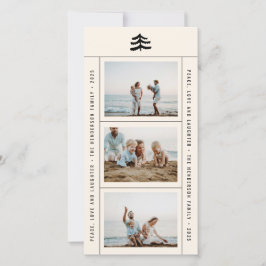Eenvoudige Evergreen Multi-Photo Holiday Kaart