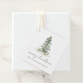 Eenvoudige Evergreen Pine Tree-kerstfeest Bedankjes Labels
