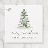 Eenvoudige Evergreen Pine Tree-kerstfeest Bedankjes Labels (Voorkant)