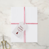 Eenvoudige Evergreen rode typografie Boho Kerstmis Cadeaulabel (Met Touw)