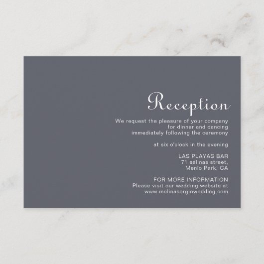 Eenvoudige 'Eving Boho Wedding Reception' Informatiekaartje (Voorkant)