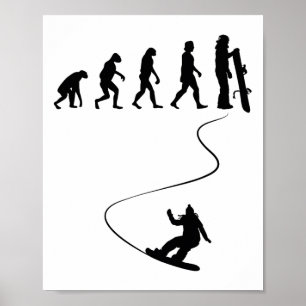 Eenvoudige Evolutie Snowboard 1 Poster