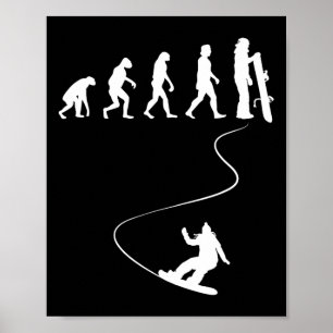Eenvoudige Evolutie Snowboard Poster