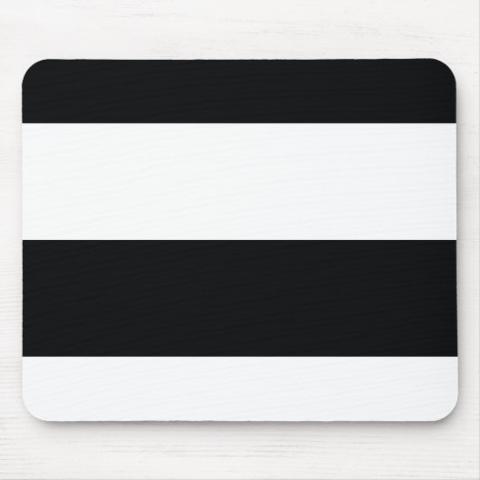 Eenvoudige extra brede zwarte en witte strepen muismat (Voorkant)