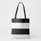 Eenvoudige extra brede zwarte en witte strepen tote bag (Voorkant)