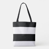 Eenvoudige extra brede zwarte en witte strepen tote bag (Achterkant)