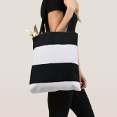 Eenvoudige extra brede zwarte en witte strepen tote bag (Dichtbij)