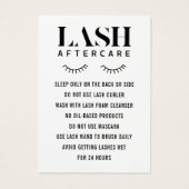 Eenvoudige Eyelash Extensions Lash Aftercare Kaart (Achterkant)