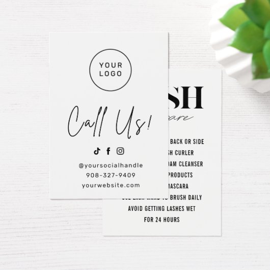 Eenvoudige Eyelash Extensions Lash Aftercare Kaart (Bureau)