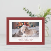 Eenvoudige Falu rode lijst foto  Feestdagenkaart (Staand voorkant)