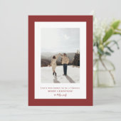 Eenvoudige Falu rood lijst foto Feestdagenkaart (Staand voorkant)