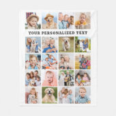 Eenvoudige Familie 20 Aangepaste Foto's Collage Ve Fleece Deken (Voorkant)