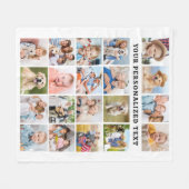 Eenvoudige Familie 20 Aangepaste Foto's Collage Ve Fleece Deken (Voorkant (Horizontaal))