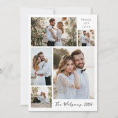 Eenvoudige Familie 5 Fotocollage Nieuw Weeds Groet Feestdagenkaart (Voorkant)