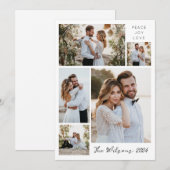 Eenvoudige Familie 5 Fotocollage Nieuw Weeds Groet Feestdagenkaart (Voorkant / Achterkant)