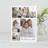 Eenvoudige Familie 5 Fotocollage Nieuw Weeds Groet Feestdagenkaart (Staand voorkant)