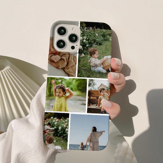 Eenvoudige familie 6 foto collage Case-Mate iPhone case