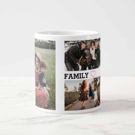 Eenvoudige familie drie foto grote koffiekop (Voorkant)