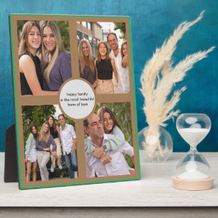 Eenvoudige familie foto collage tafelblad plaque fotoplaat