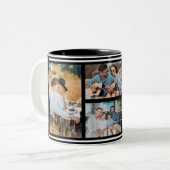 Eenvoudige familie foto collage zwart Mok (Voorkant links)