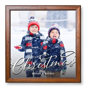 Eenvoudige Familie Foto Sjabloon Kerstmis Afdruk